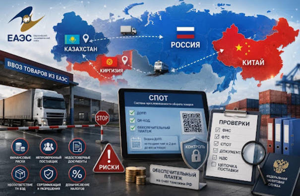 Импорт через Казахстан и страны ЕАЭС в 2026 году: основные риски, СПОТ, обеспечительный платеж и проверки ФНС